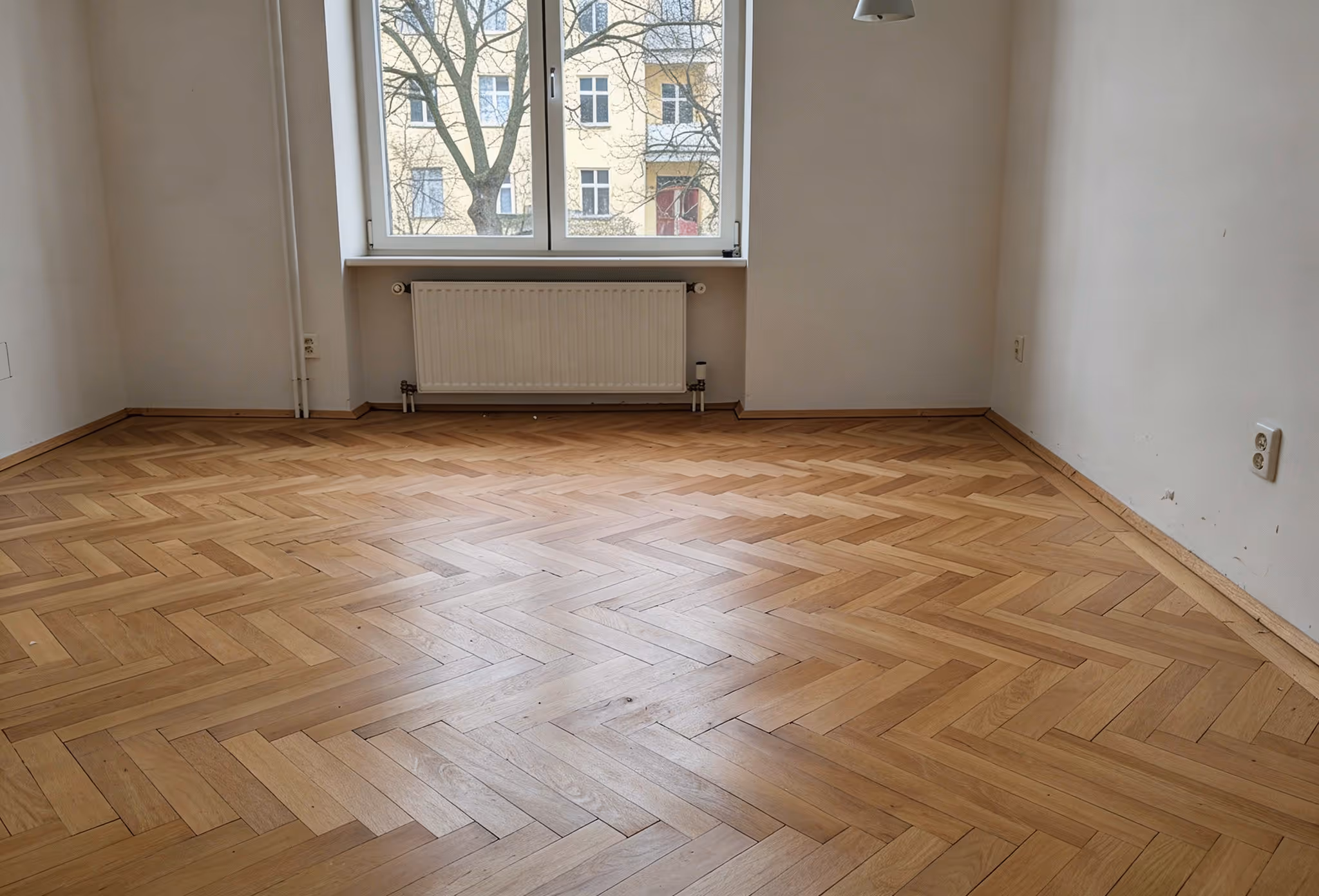 Nachher: Parkettreparatur Wasserschaden Neukölln